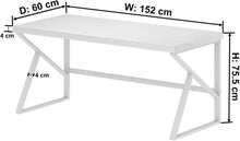 Schreibtisch PC Tisch Bürotisch Weiß Holz Modern 152x60cm