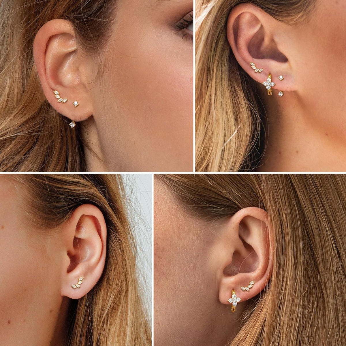 Ohrringe Silber 925 Set Zirkonia Schmetterling Hypoallergen