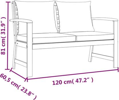 Festnight Balkon Lounge Set Holz 4 Personen Gartenmöbel Sofa Tisch