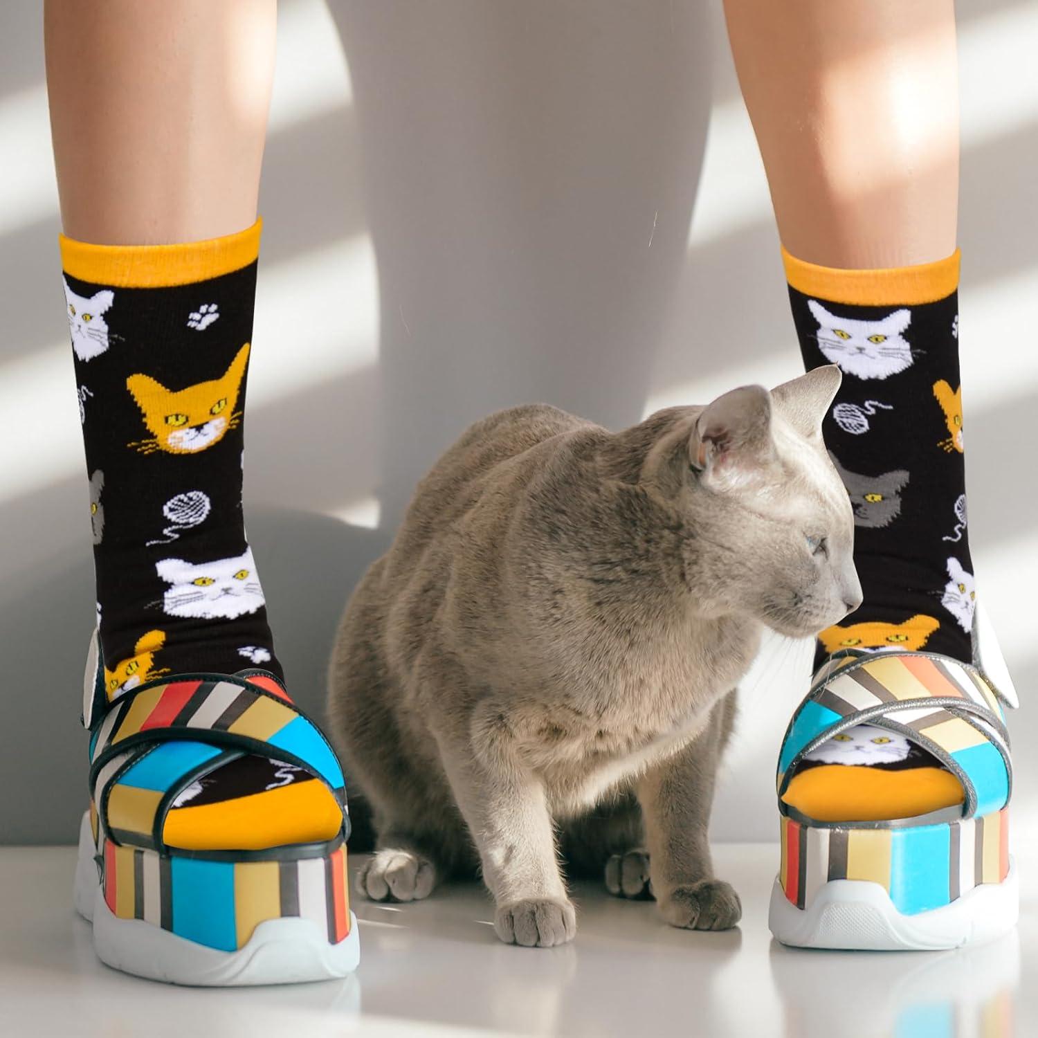 Katzenliebhaber Socken 36-45 mit Katzenmotiv lustige Geschenkidee