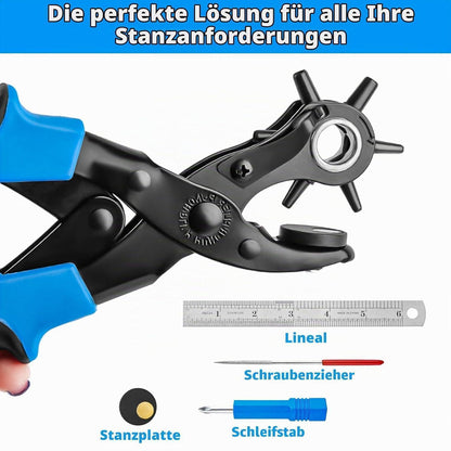 Leder Lochzange mit 6-fach Locher & Zubehör