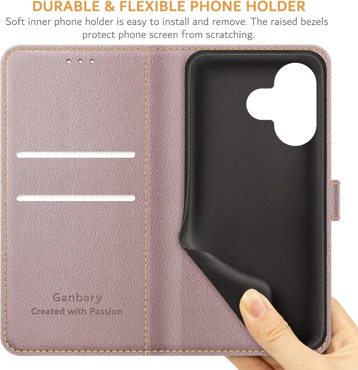 Handyhülle Xiaomi Redmi 13 4G Poco M6 Premium Leder Roségold