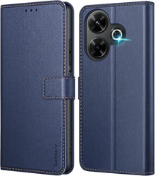 Klapphülle Xiaomi Redmi 13 4G Poco M6 4G Leder Blau
