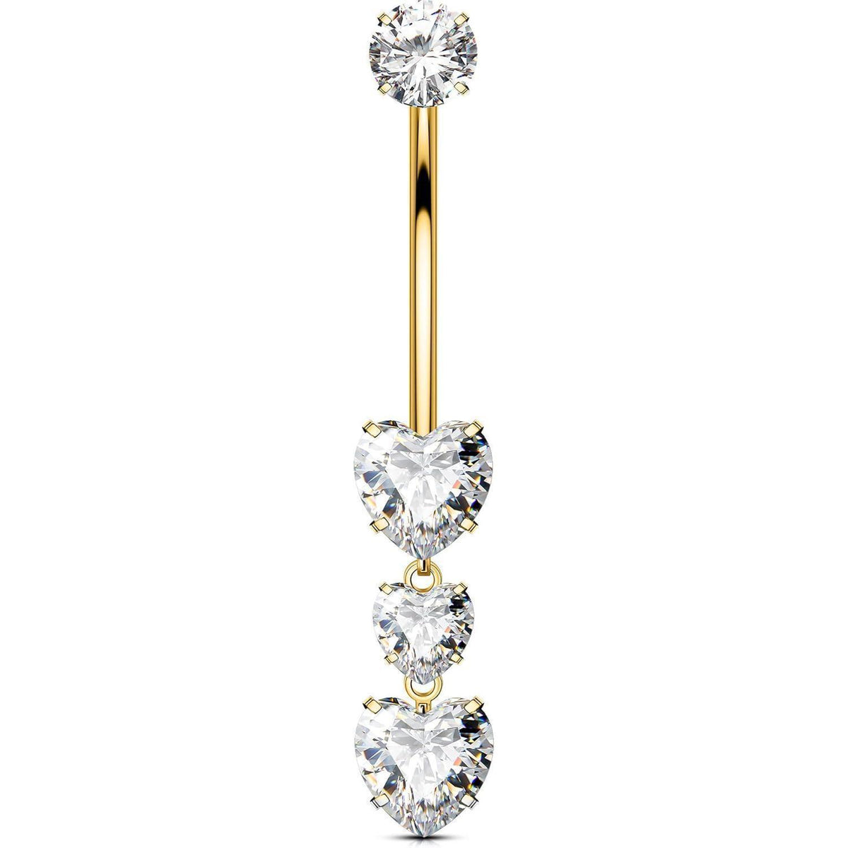 Bauchnabelpiercing Titan Herz Anhänger 14G 10-16mm
