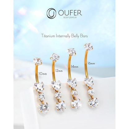 Bauchnabelpiercing Titan Herz Anhänger 14G 10-16mm