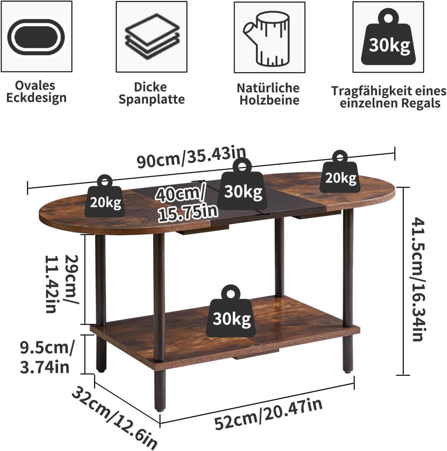 Ovaler Couchtisch Industrial Design Braun