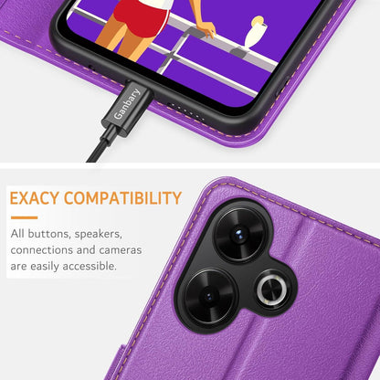 Handyhülle Xiaomi Redmi 13 4G/Leder Klapphülle Violett