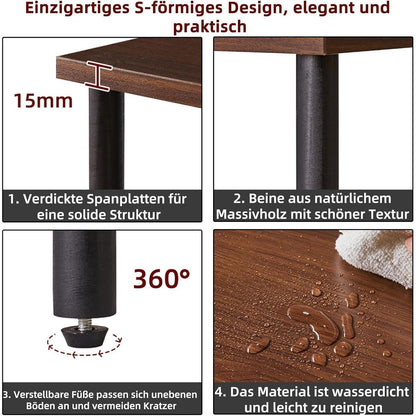 Aibiju Beistelltisch Nachttisch 3 Ablagen offenes Fach