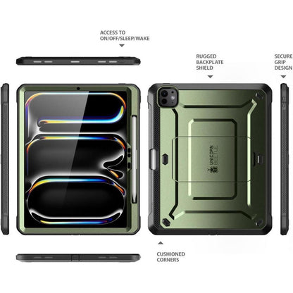 iPad Pro 13" Hülle M4 2024 mit Stifthalter & Ständer Grün