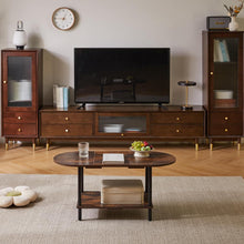 Aibiju Kleiner Couchtisch Holz Dunkelbraun 2 Etagen Ablagen