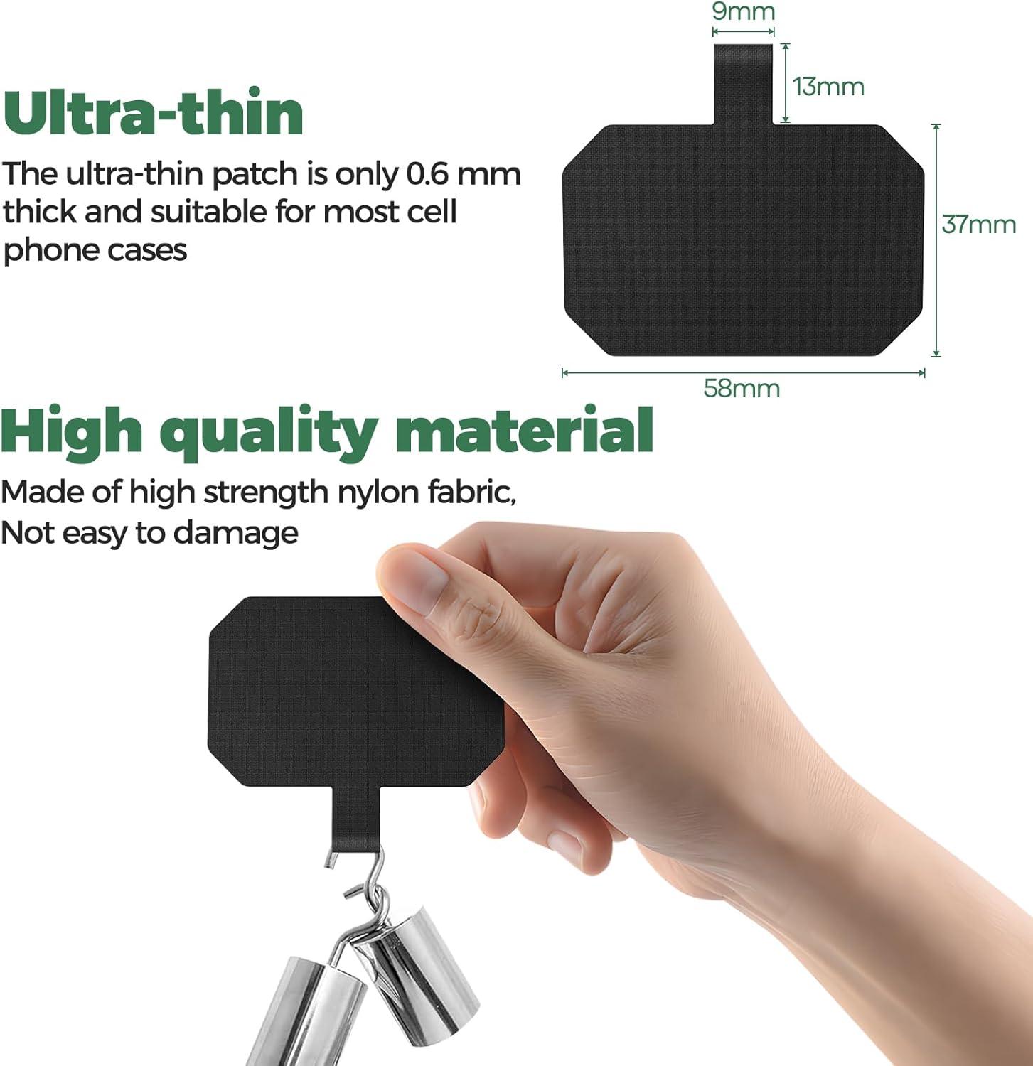 Caslord Handykette 2 Stück Universal Pad Halsband Schlüsselband - Schwarz+Blau