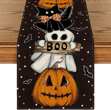 Halloween Tischläufer mit Polka Dot Geist Kürbisse Katze Boo Muster