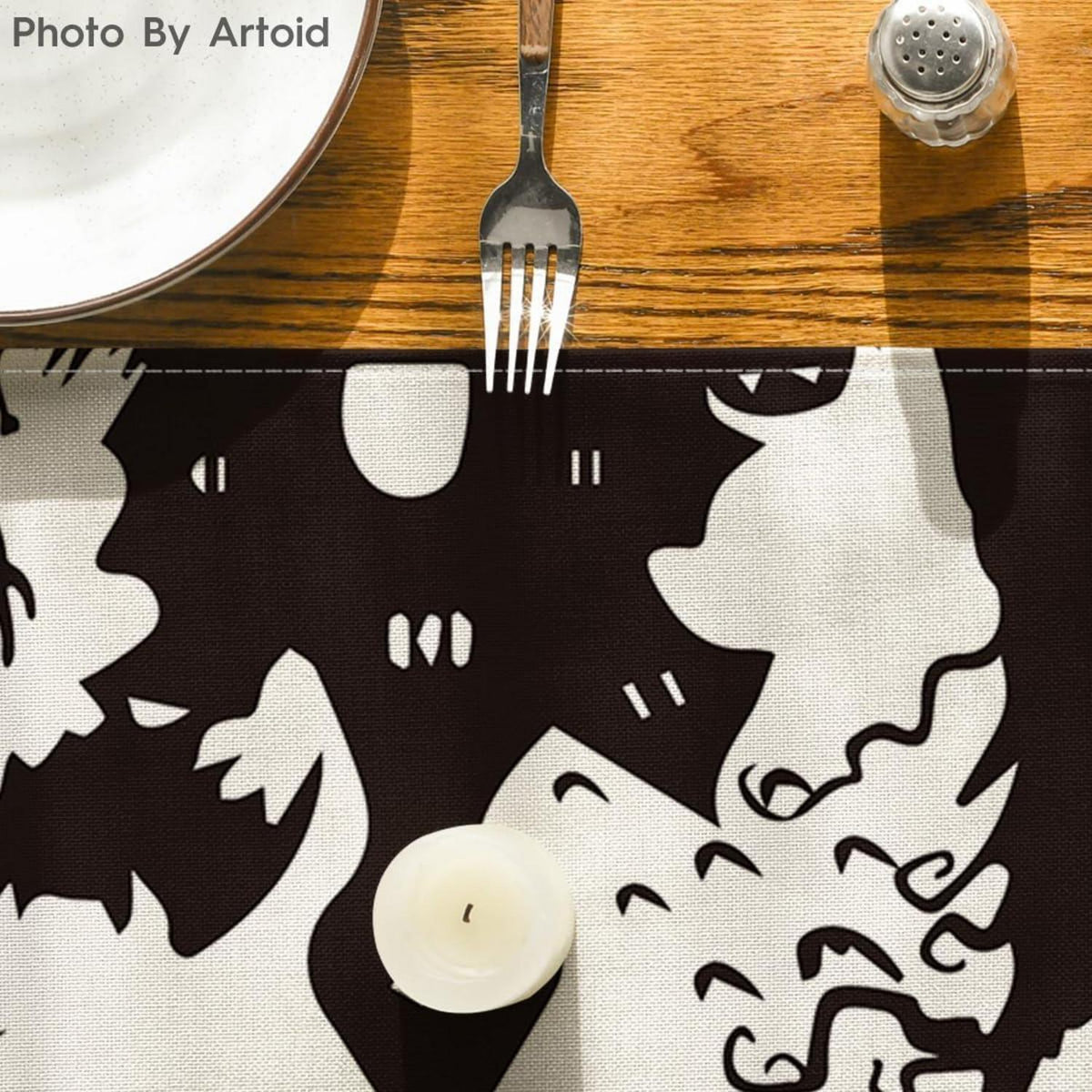 Artoid Mode Halloween Tischläufer Schwarz Weiß 40x140 cm