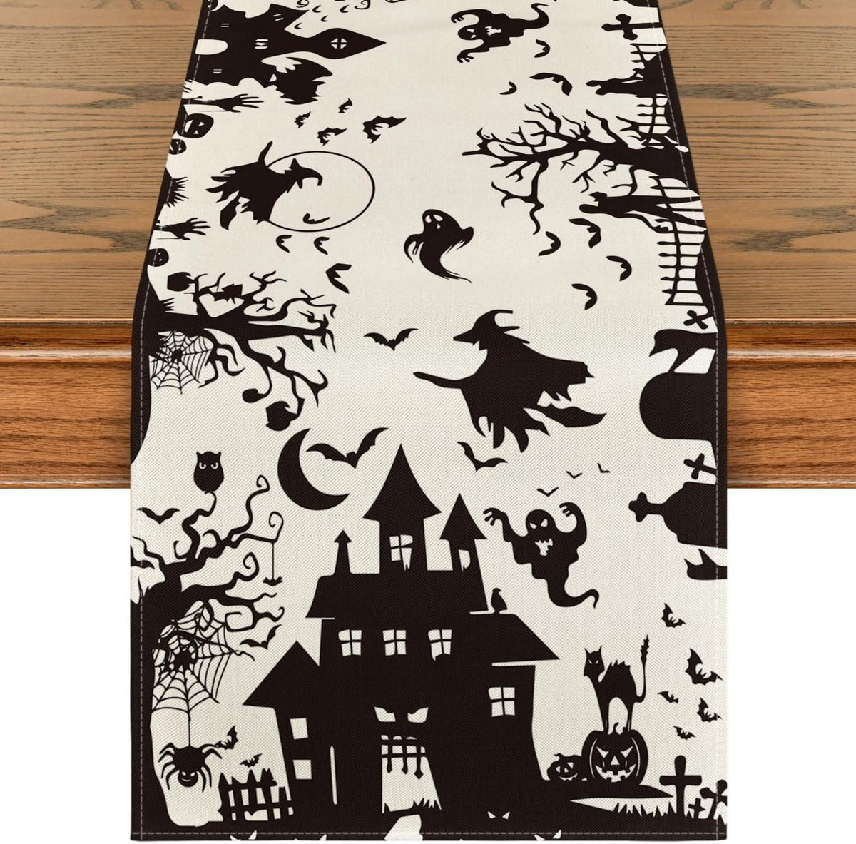 Spooky Haunted House Witch Halloween Tischläufer 40x100 cm