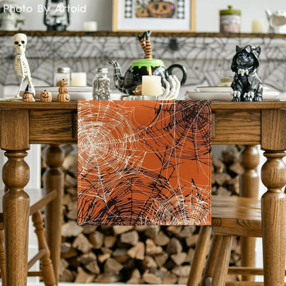 Artoid Mode Orange Spinnennetz Halloween Tischläufer 40x140