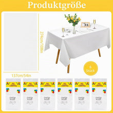 6x Weiße Tischdecken 137x274cm – Einweg für Party & Outdoor