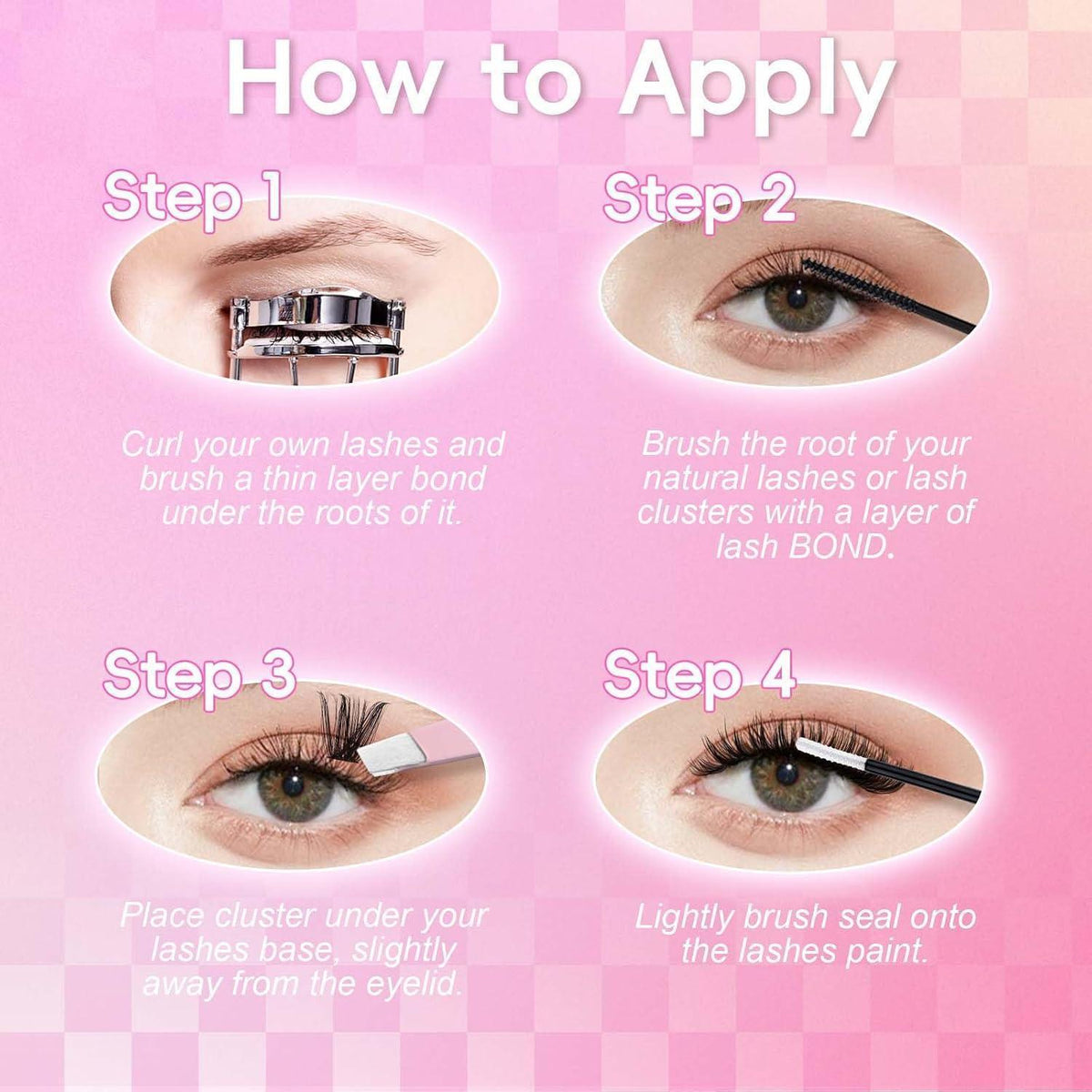 DIY Wimpern Extensions Set 3er Pack – Cluster & Einzelwimpern 100D
