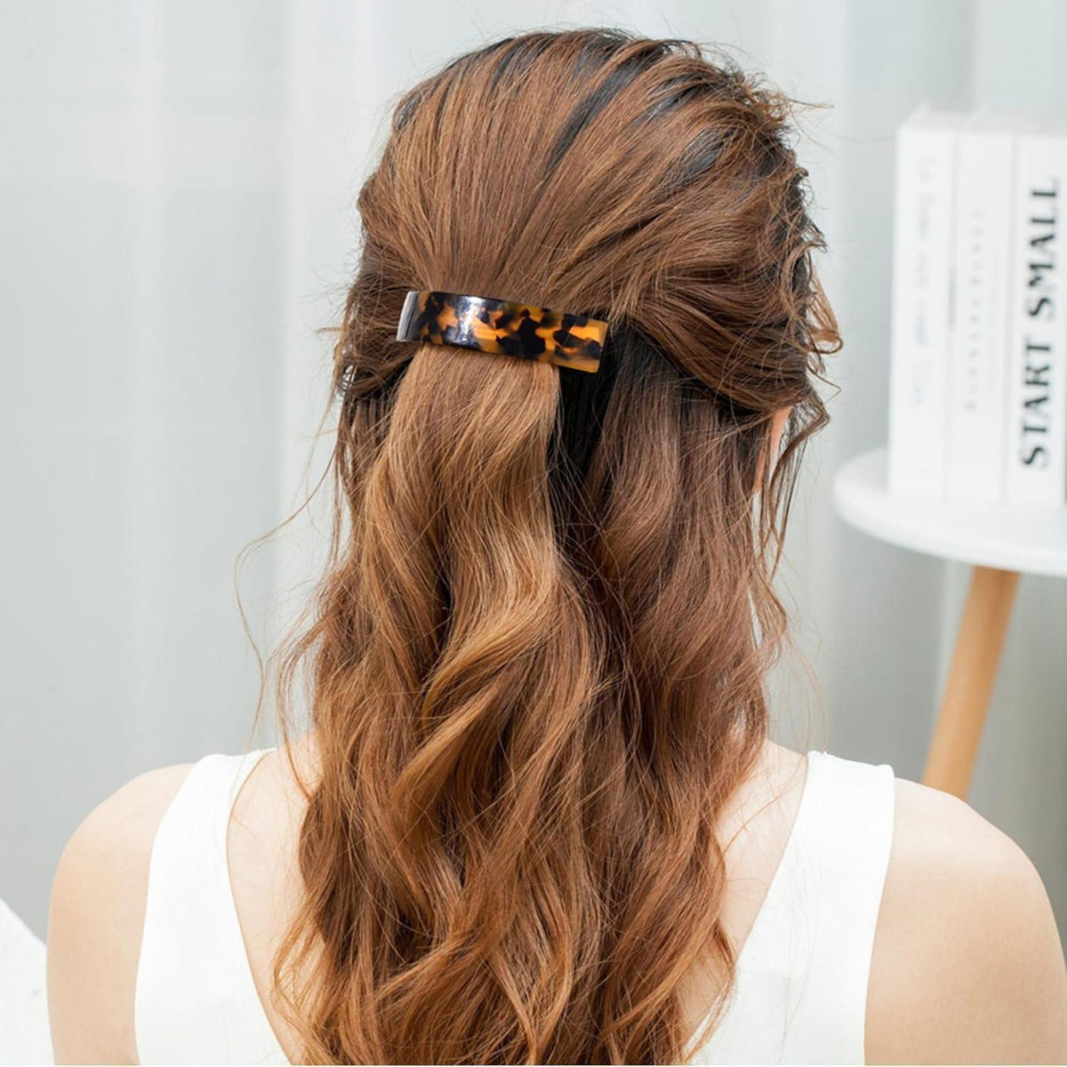 Haarspangen Damen Groß 2er Set Schildpatt & Schwarz für Dickes & Dünnes Haar