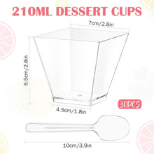 30 transparente Dessertgläser aus Kunststoff 210ml für