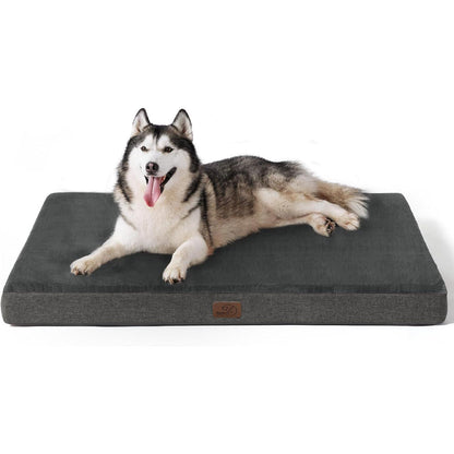 Orthopädisches Hundebett L 120x74cm Dunkelgrau mit Memory Schaum