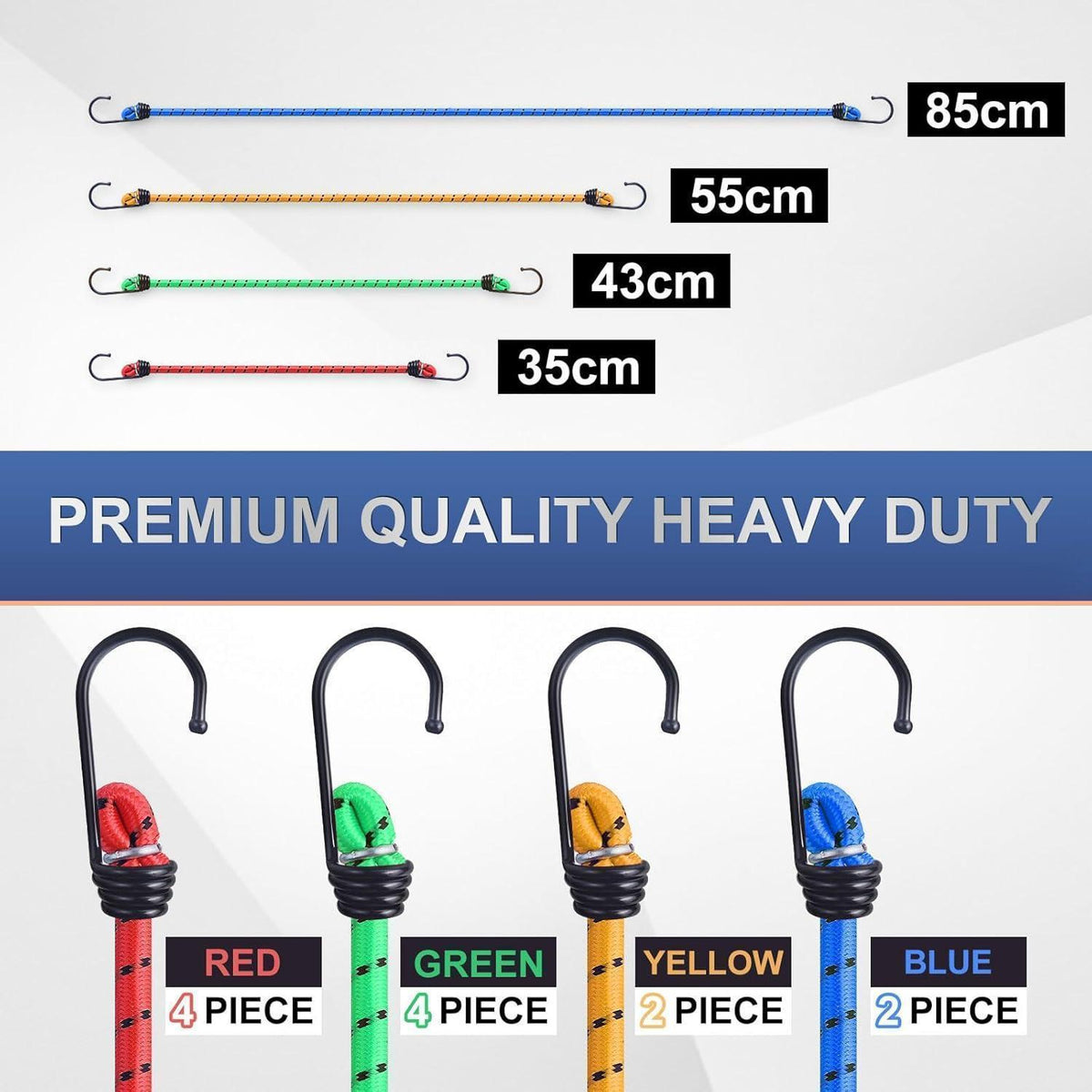 12er Set Spanngurte Universal mit Haken – Gepäckspanner für Haushalt & Camping