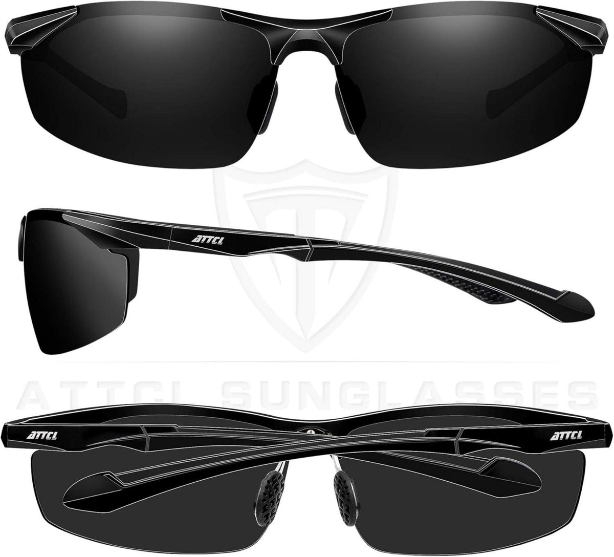 ATTCL Polarisierte Sportbrille UV-Schutz Metallrahmen