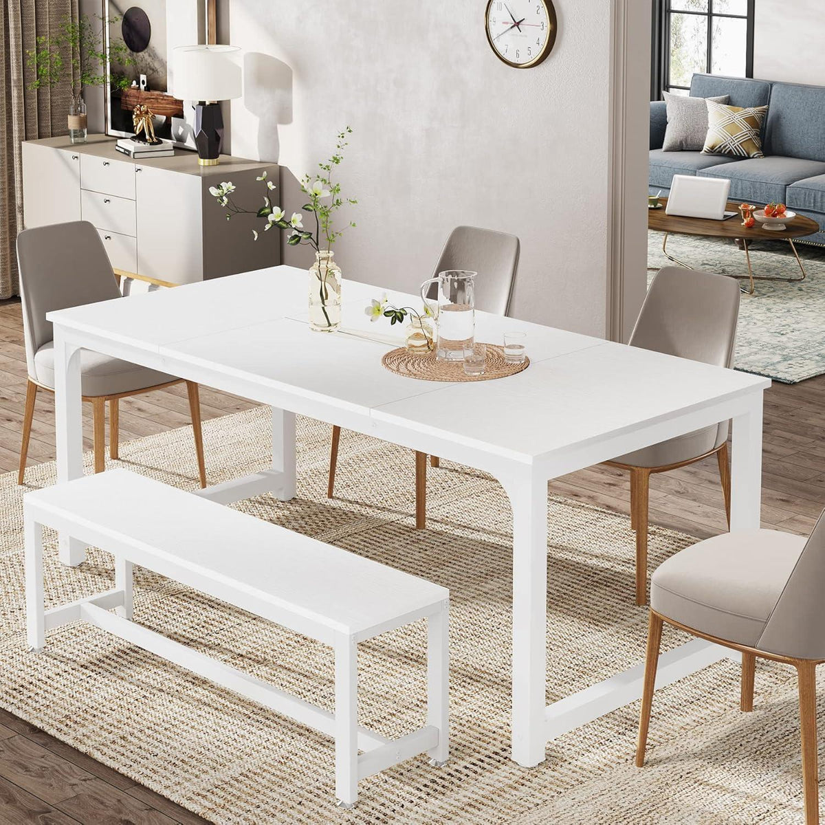 Industrietisch 160x80 cm – Küchentisch für 4-6 Personen Weiß