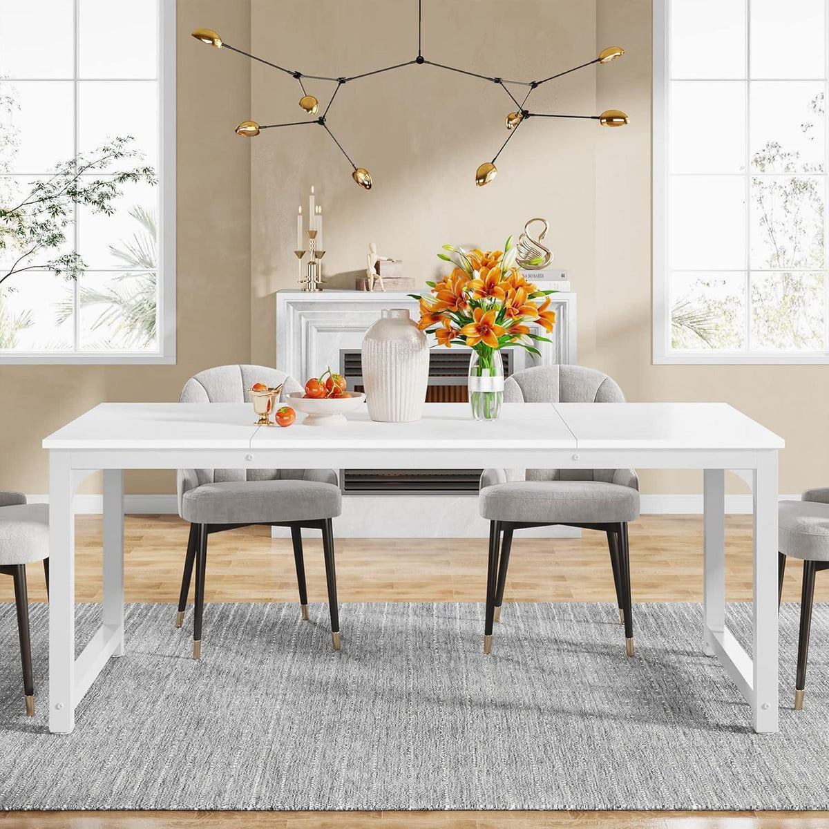 Industrietisch 160x80 cm – Küchentisch für 4-6 Personen Weiß
