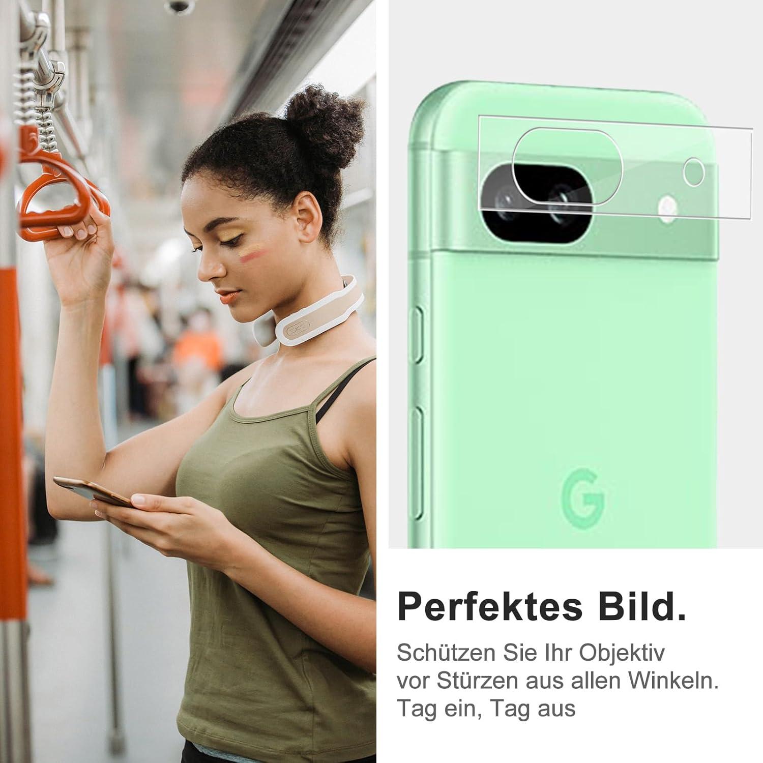 2+2 Schutzfolie Panzerglas Google Pixel 8A Displayschutz 9H Härte Kamera