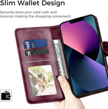 Lederhülle für iPhone 13 Wallet Case PU Flip Cover Magnet