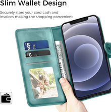 iPhone 12 Pro Lederhülle Wallet Flipcase Kartenfach