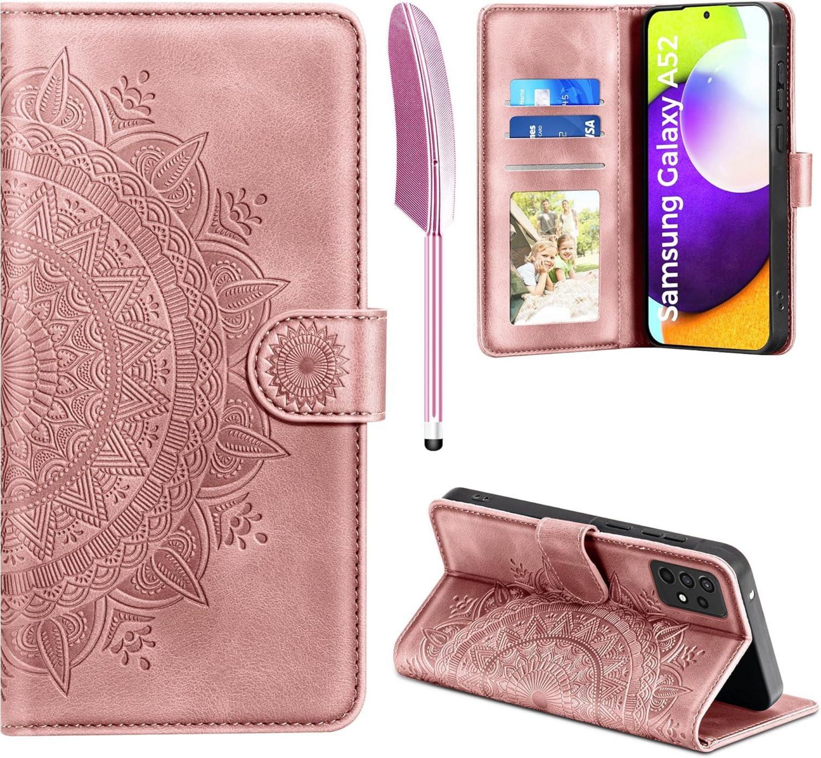 Handyhülle Samsung Galaxy A52 Flip PU Leder Rosa