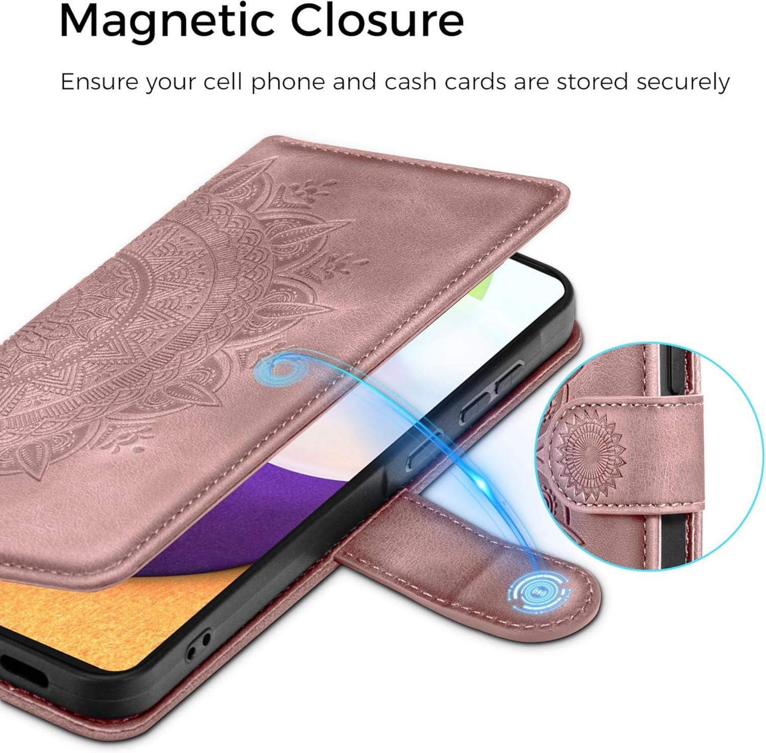 Samsung Galaxy A52S 5G/A52 4G/5G Handyhülle PU Leder Flip Case Rosa