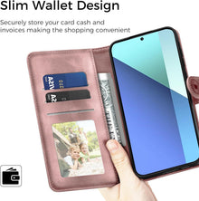 Xiaomi Redmi Note 13 4G Handyhülle Wallet Flip PU Leder Rosa