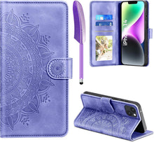 iPhone 14 Lila EASDNB Flip Wallet PU Leder Hülle Magnet Ständer