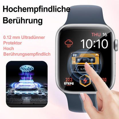 Schutzfolie Panzerglas Apple Watch Series 7/8/9 41mm Displayfolie 4 Stück