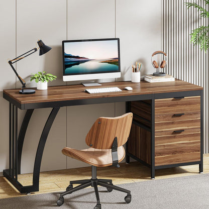 Tribesigns Computertisch 150cm mit 3 Schubladen & Ablage