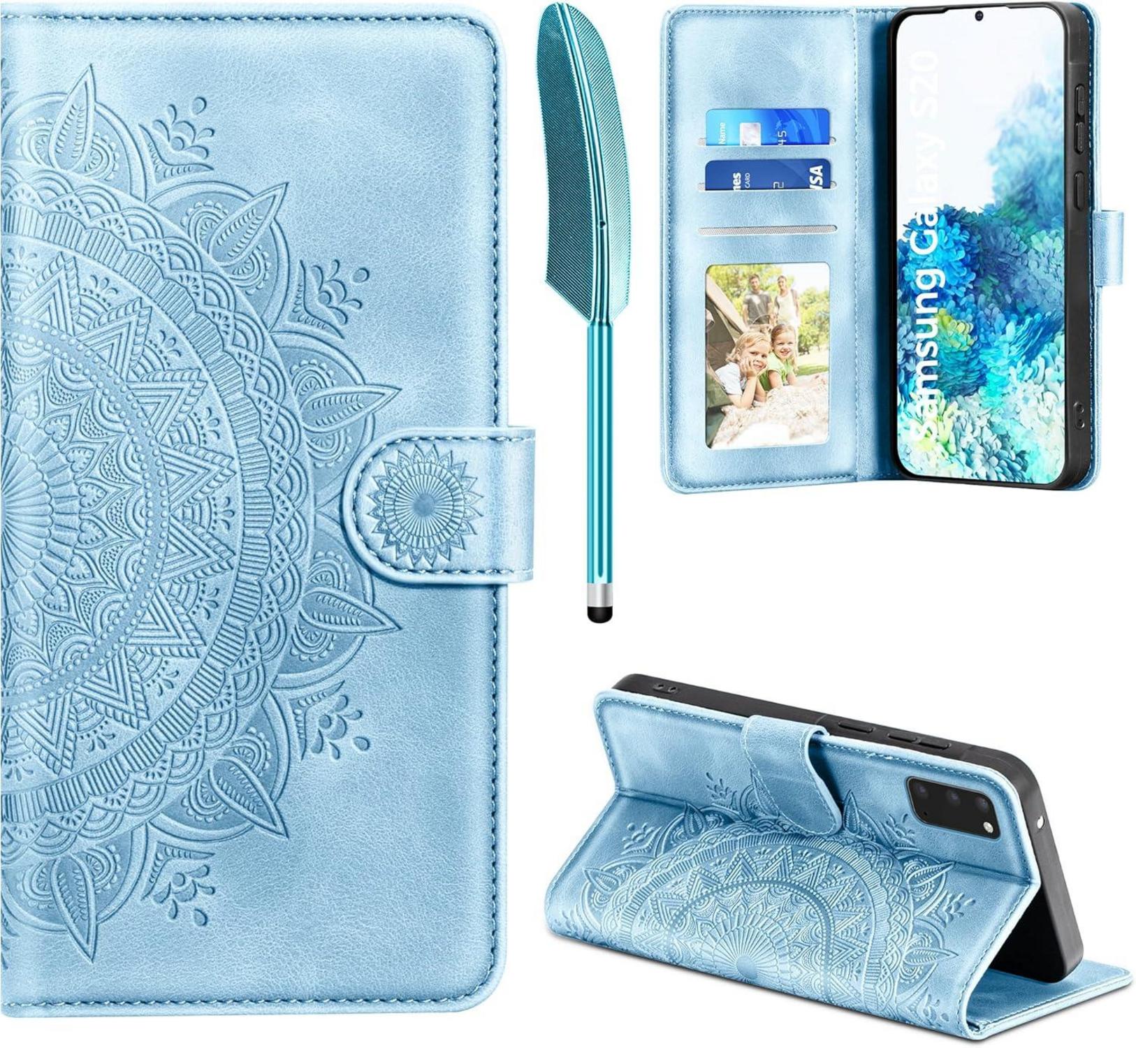 Lederhülle für Samsung Galaxy S20 Flip Wallet Hülle Himmelblau