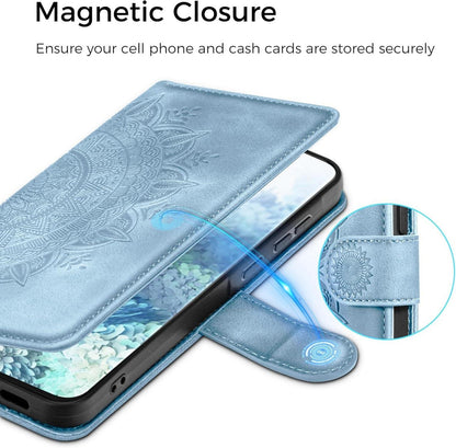 Samsung Galaxy S20 Lederhülle Wallet Case Himmelblau Magnet Ständer