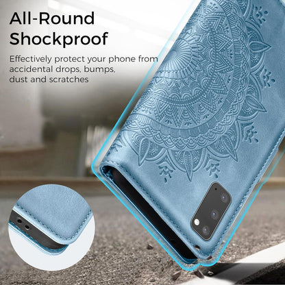 Samsung Galaxy S20 Hülle Leder Flip Wallet Case Magnet Ständer Blau