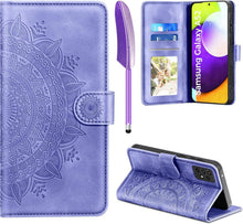Handyhülle Samsung Galaxy A52S 5G 4G Leder Flip PU Case Lila