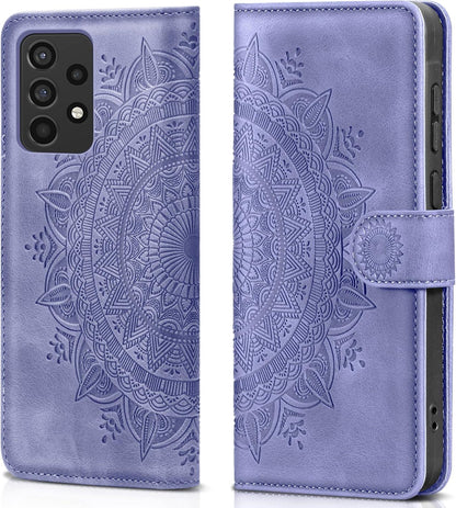 Samsung Galaxy A52S 5G Lederhülle Flip Wallet Schutzhülle lila