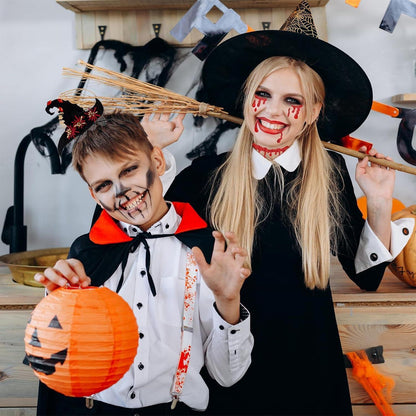 Vampir Schmuckset mit Glitzersteinen & Hexenhut für Halloween