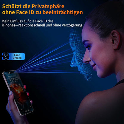 Sichtschutz Panzerglas iPhone 15/14 Pro/16 25° Anti-Spionage 9H+ 2er