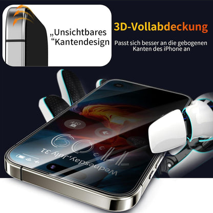 iPhone 15/14 Pro/16 Sichtschutz Panzerglas 6,1 Zoll 9H+ [Ultra-Privatsphäre] 2 Stück