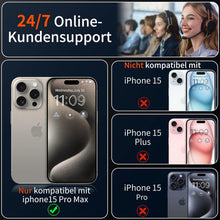 Panzerglas iPhone 15 Pro Max Schutzfolie 2 Stück 9H+ Härte