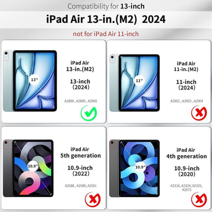 Hülle iPad Air 13 Zoll M2 2024 PU Leder Rück - Meerblau
