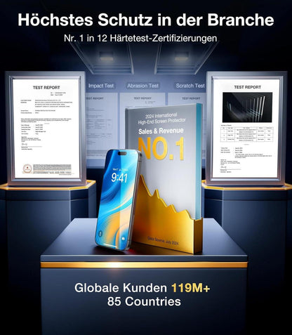 TORRAS iPhone 16 Pro Panzerglas Schutzfolie 9H Glas Full