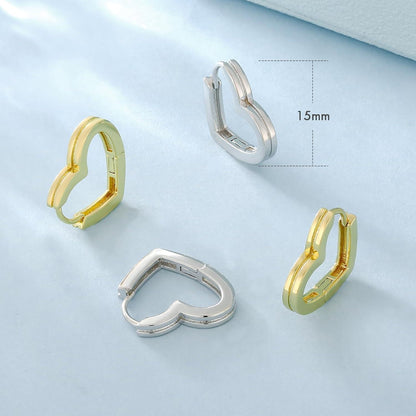 Herz Creolen Silber 925 Damen mit Moissanite Stein, Huggies