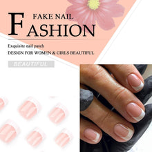 24 Stück Press on Nails Kurz Square Nude Künstliche Nägel
